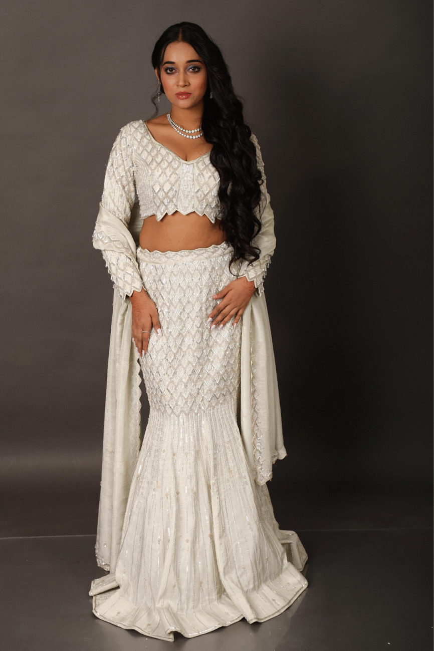 Luxury Embroidered Co-ord Set with High Neck Detailing