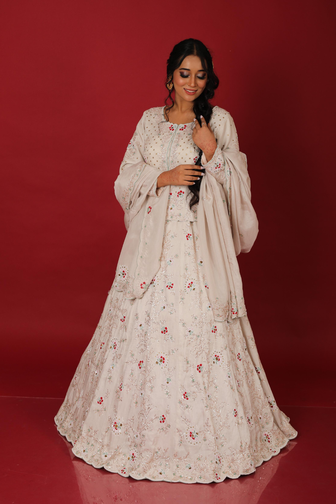 White Luxurious Lehenga with Special Embriodery