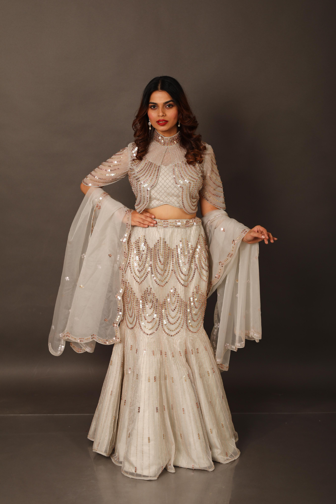 White Premium COORD SET with Golden Embroidery